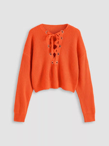 Orange Tie Sweater