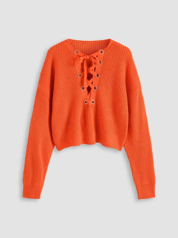 Orange Tie Sweater